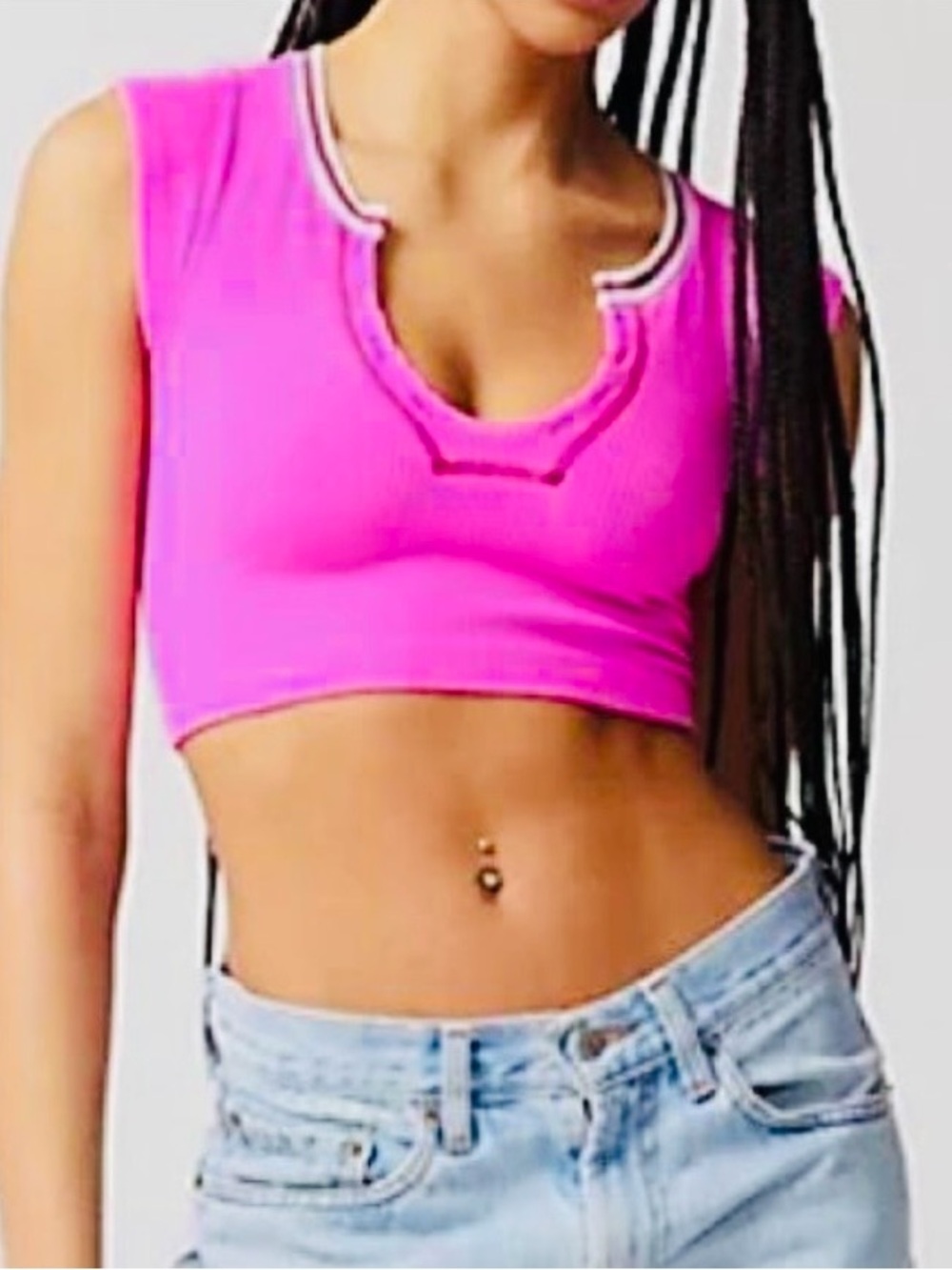 Urban Outfitters Out From Under Seamless Crop Top in Hot Candy Pink